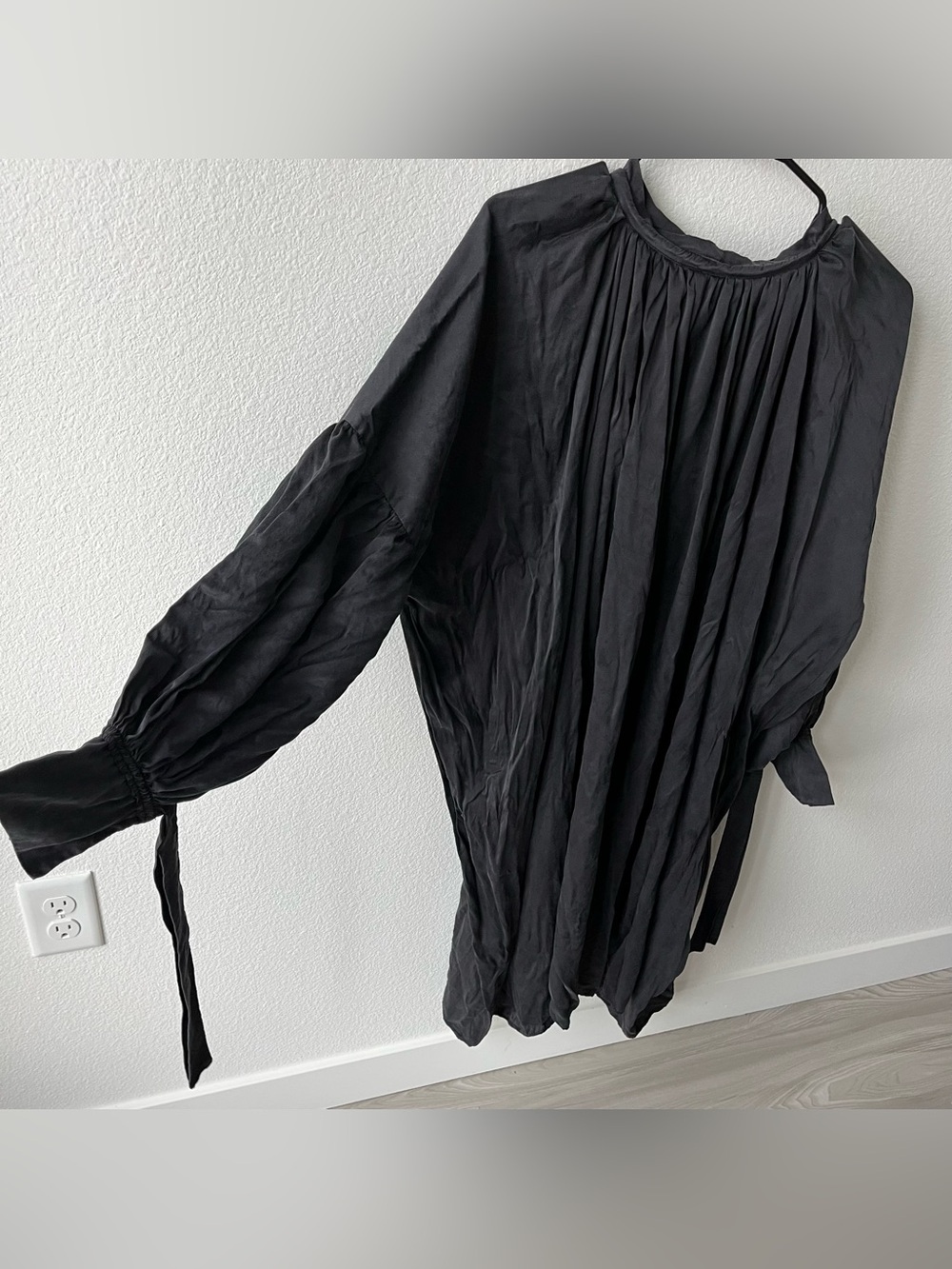 FW19: Alchemist Shirtdress in Silk Charmeuse (Limited Edition), Nuit, dark grey - Picture 8 of 13